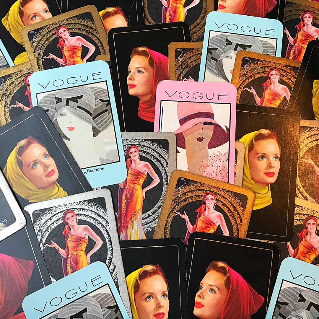 Art Deco Women Playing Card Pack, Ephemera Pack of 6 Vintage Cards for ...
