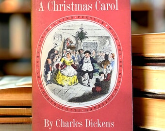 A Christmas Carol by Charles Dickens King Penguin Book, beautifully illustrated vintage edition with a few colour illustrations, gift idea
