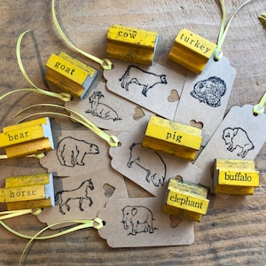 Weitere Vintage Tier Stempel aus dem Klassenzimmer Drucker für Lehrer, für Junk Journaling, Mixed Media Craft, Bullet Journals und Karten