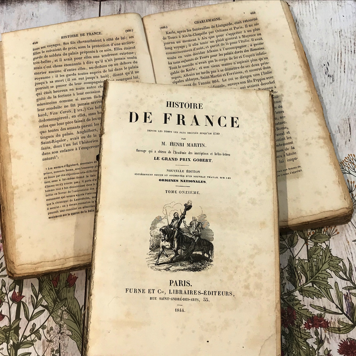 Vintage French book pages ephemera pack of twenty aged and Etsy