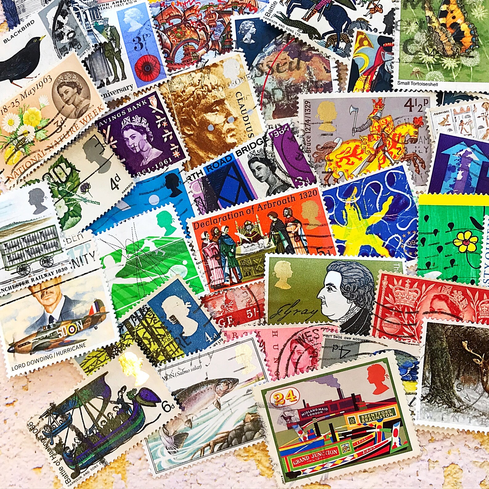 Pack of 100 British postage stamps all different vintage Etsy