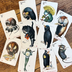 Jeu de cartes Peter noir vintage pour travaux manuels et décoration d'Halloween, cartes de jeu individuelles anciennes pour journaux indésirables et collage technique mixte