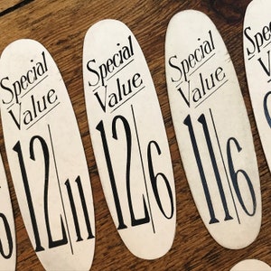 Vintage Special Value Shop Price Labels, pre decimal pounds shillings pence pricing tags, use as flatlay display props and in junk journals image 5