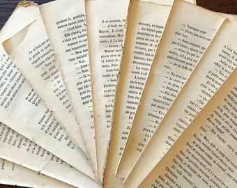 1850年代の小さなアンティークフランスの本のページ、19世紀の