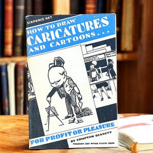 Wie man Karikaturen und Cartoons Vintage-Buch aus der Easy-Method-Zeichnungsserie von Foulshams zeichnet, ein illustrierter Künstlerführer zum Vergnügen oder Profit
