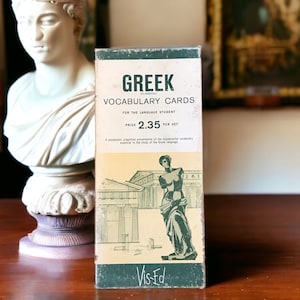 Flashcards de vocabulaire grec vintage, pack d'éphémères en langue étrangère, cartes de mots pour albums de coupures et pochettes de journal indésirable, apprenez le grec