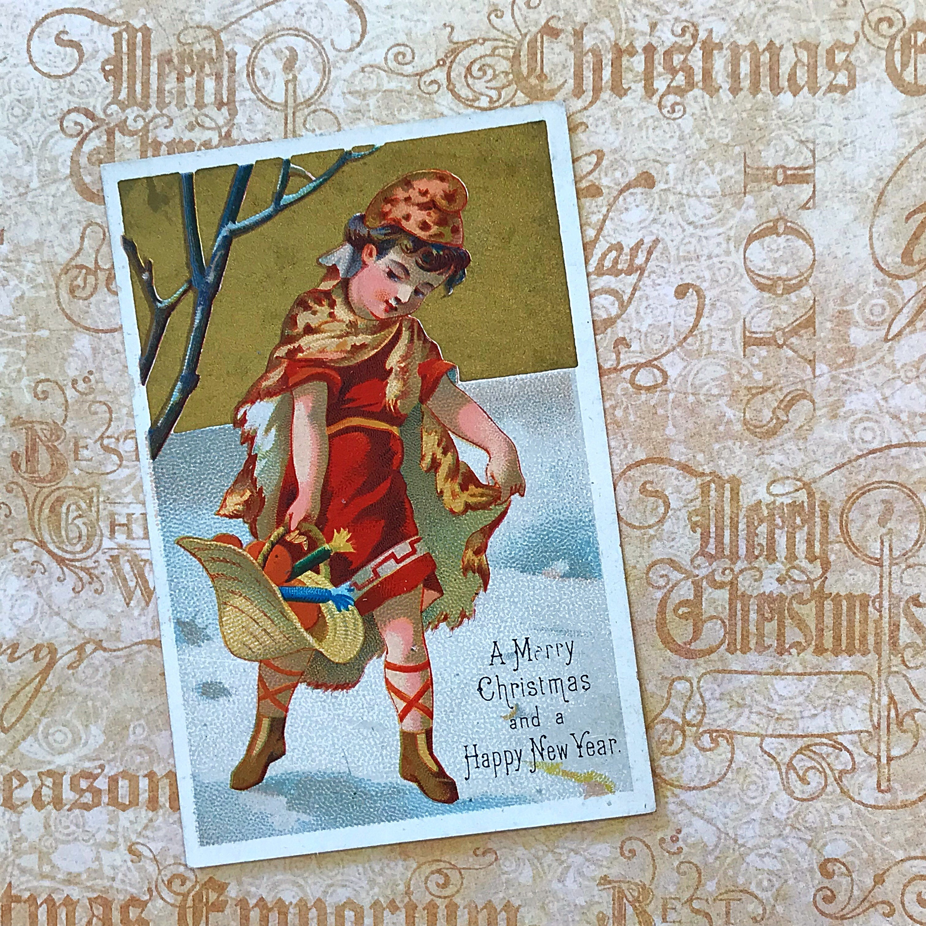 Antique Victorian Christmas Greetings Card Collectable - Etsy