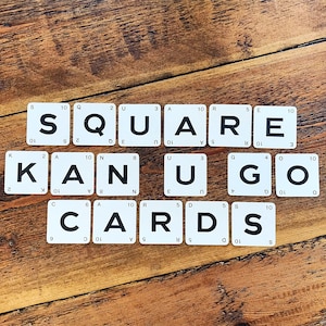 Cartões quadrados KAN U GO, letras do alfabeto vintage para diário de lixo, suprimentos para scrapbook, colagem de mídia mista, arte de montagem e flatlays