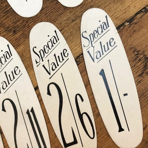 Vintage Special Value Shop Price Labels, pre decimal pounds shillings pence pricing tags, use as flatlay display props and in junk journals image 6