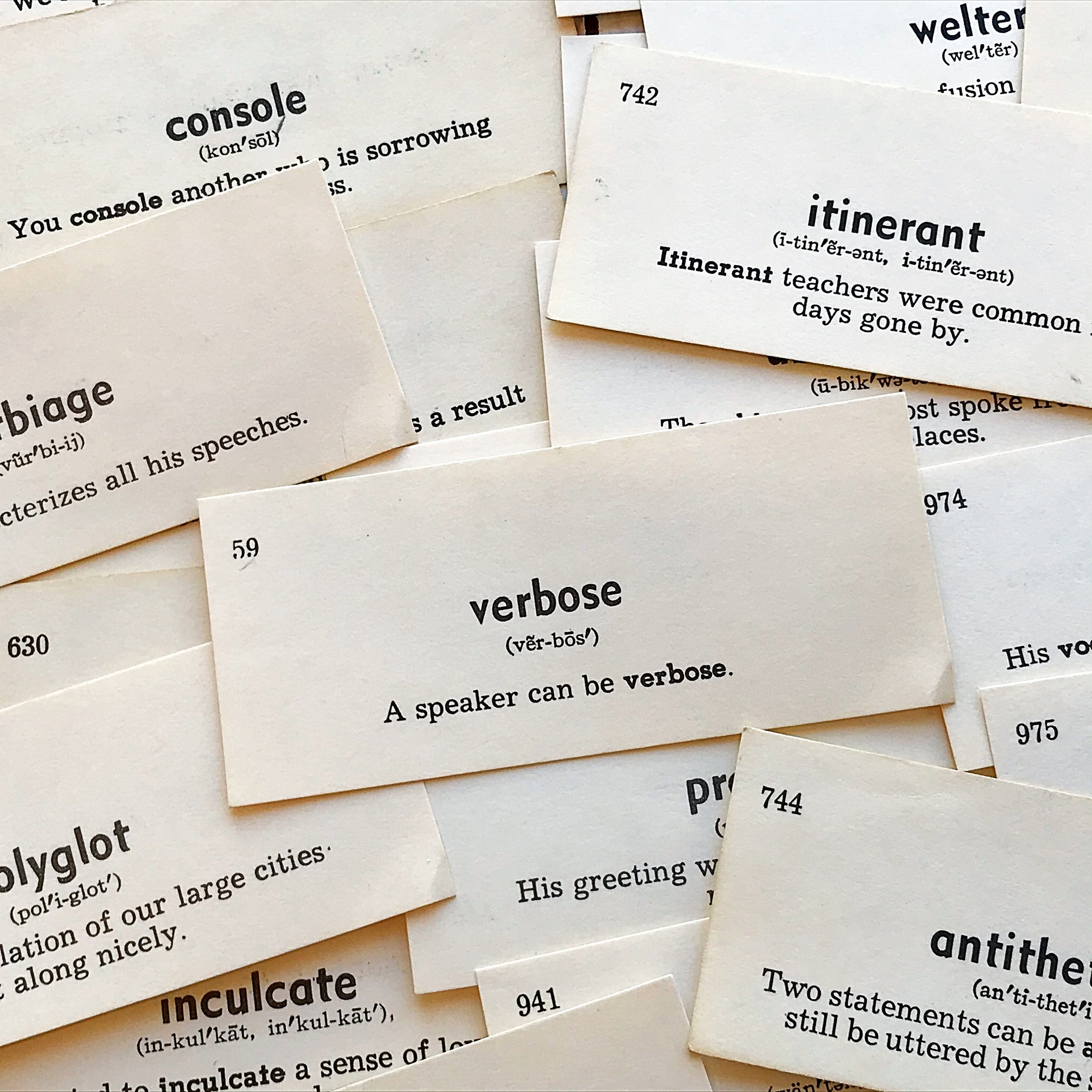 Vintage English Vocabulary Cards Ephemera Pack a Random Etsy UK