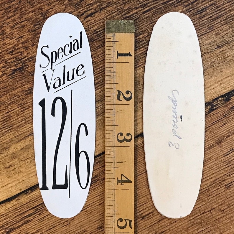 Vintage Special Value Shop Price Labels, pre decimal pounds shillings pence pricing tags, use as flatlay display props and in junk journals image 7