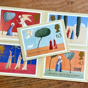 Die Krippe oder Weihnachtsgeschichte Postkartenset, Royal Mail 1996 Briefmarkenbild PQQ-Karten, die die Geburt von Christus, Weihnachtsgeschenkidee darstellen