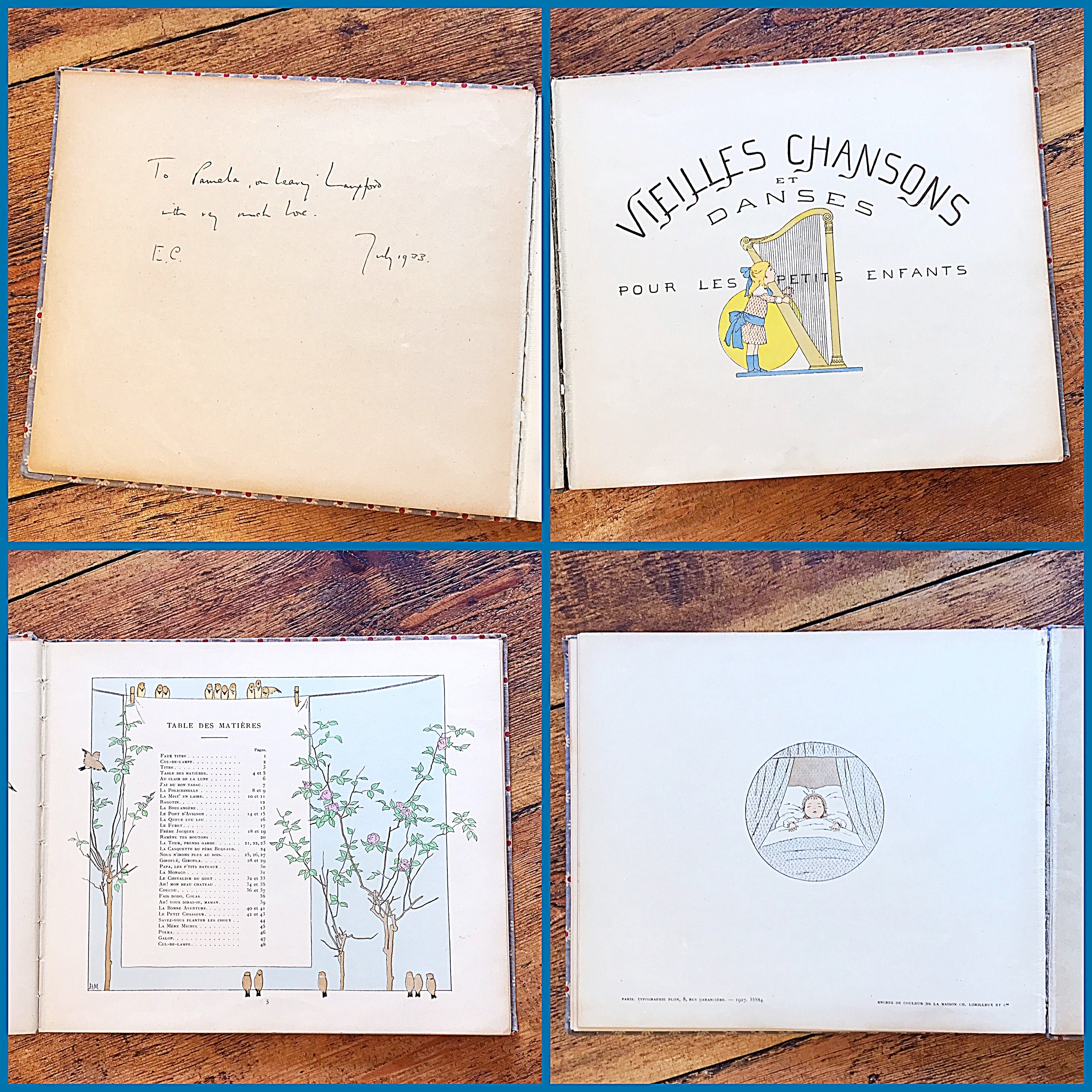 Vintage Book of French Songs for Children With Music and Words
