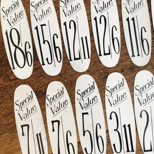 Vintage Special Value Shop Price Labels, pre decimal pounds shillings pence pricing tags, use as flatlay display props and in junk journals image 3