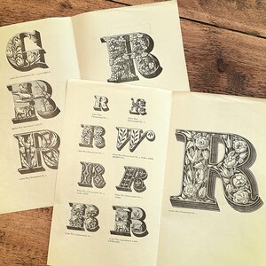 Neunzehnte Jahrhundert dekoriert Typen bei der Oxford Oxford Press, Vintage Broschüre mit Zierbuchstaben für den Druck von Large Display Type, Caslon