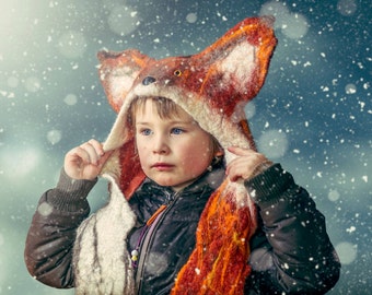 vossenmuts / wolvenmuts / wolves hat / fox hat / animal hat / LARP hat / Coslpay hat / Sprookjeshoed/fursuit/fursuit hoed