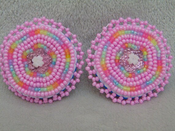 round beaded native earrings
