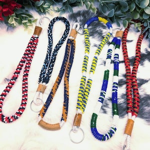 Lakota TEAM COLORS Beaded Wristlet Native Key Chain Lanyard [DH-021] [dh-022][dh-027][dh-028][dh-029][dh-030]