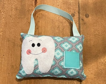 Tooth Fairy Pillow | Boy Tooth Fairy Pillow | Girl Tooth Fairy Pillow | Tooth Fairy | Blue | Gray