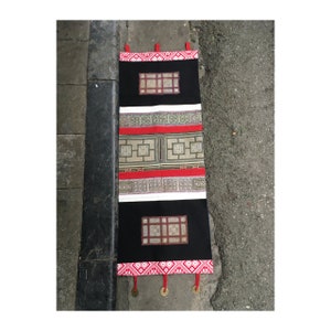 Vintage Handmade Tribal Hmong embroidered cotton wall hanging
