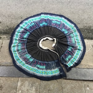 Vintage  Tribal Hmong batik embroidered cotton skirt in Mai Chau area,north of Vietnam