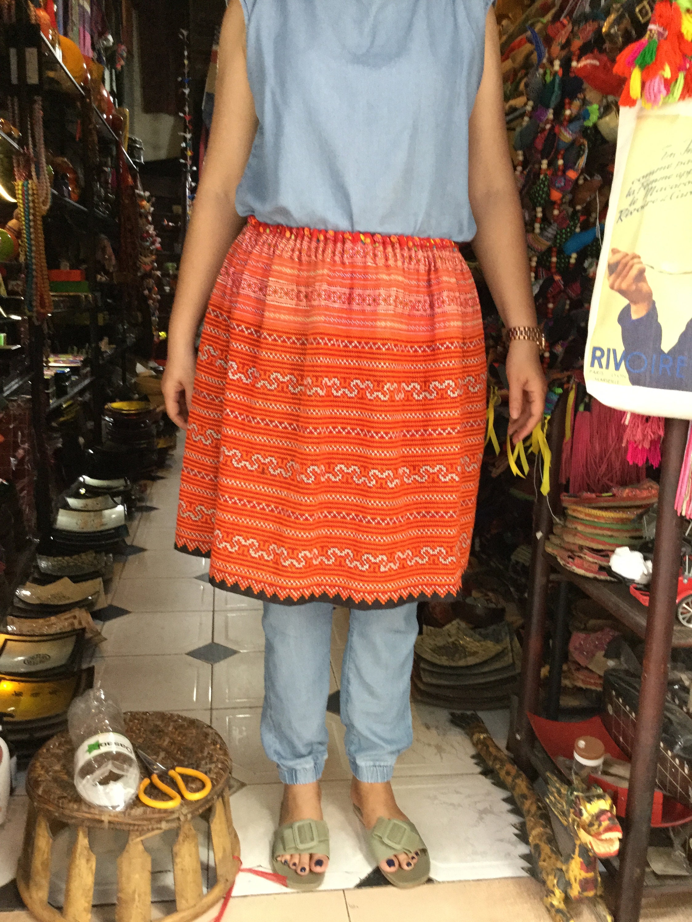 Vintage Handmade Tribal Hmong Embroidered Cotton Skirt - Etsy