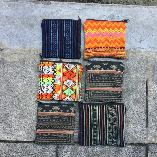 vintage Handmade set de 5 pièces Hmong Dao sacs à main dans le nord du Vietnam