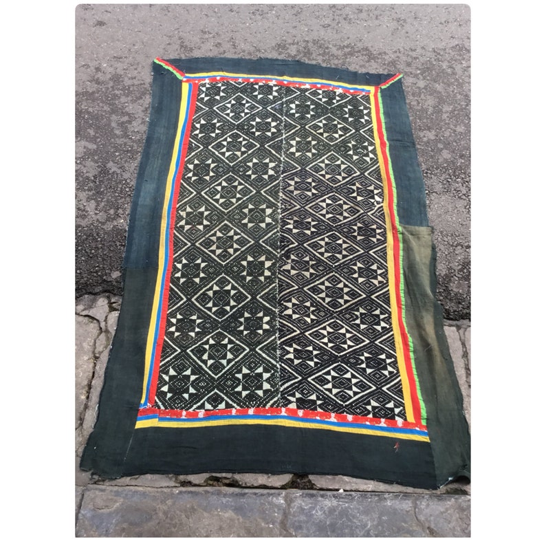Vintage Vietnamese Tribal Hmong Tay Handwoven Cotton Blanket Etsy