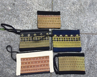 Vintage Handmade Tribal Man Dao embroidered cotton  wallets