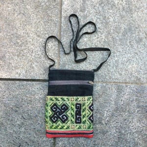 Vintage handmade tribal hmong shoulder bag in Sapa ,Lao Cai area