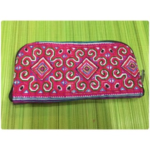 Vintage hecho a mano tribal flor hmong cartera de algodón bordado