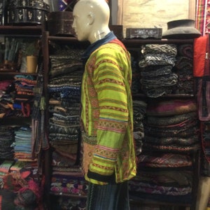 Vintage Handmade Tribal Hmong batik embroidered cotton jacket