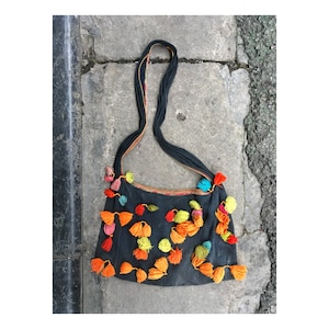 Vintage tribal Hmong Dao traditional shoulder bag in Ha Giang area,north of Vietnam