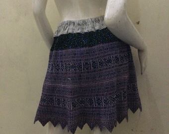 Vintage Handmade Tribal Hmong embroidered cotton women skirt