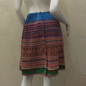Vintage Handmade tribal Hmong embroidered polyester cotton women skirt
