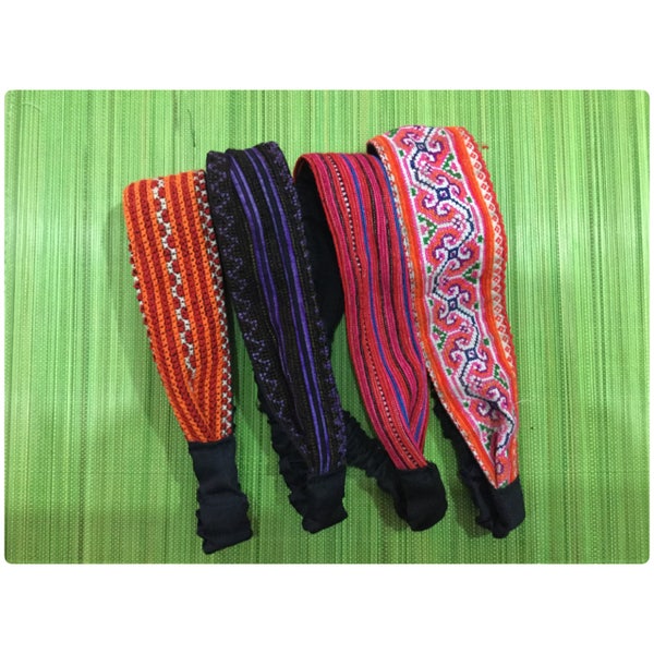 Vintage Handmade Tribal Hmong embroidered cotton headband