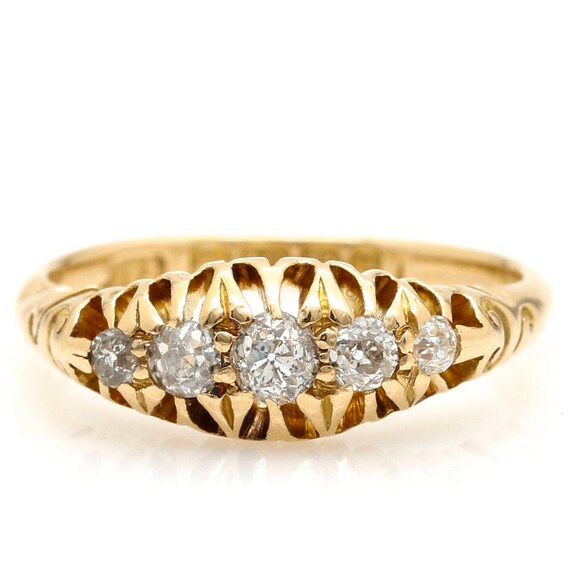 Victorian Five Stone Diamond Ring, Victorian Ring,