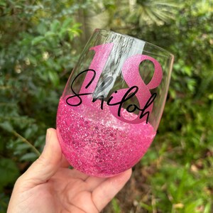 Personalised 18 Stemless Glass - Any age - Birthday glass