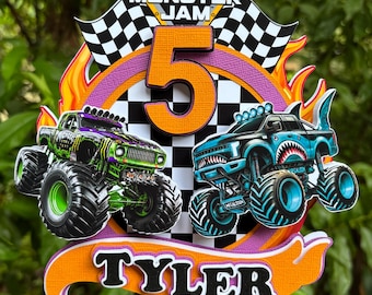 Monster Jam cake topper - Monster Truck cake topper - 3d cake topper