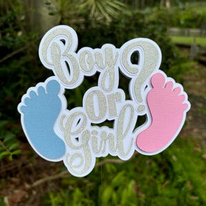 Gender reveal cake topper - 3D Cake topper