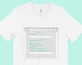 Aesthetic T-Shirt Tumblr Clothing Fandom Fanfiction White Pastel Soft Grunge Vaporwave Kawaii Gray Grey Sea Foam Teal AO3 Internet Culture