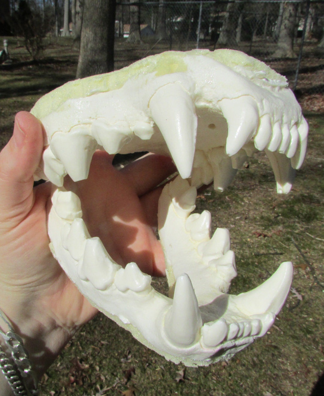 Huge Spotted Hyena Jaws Teeth Fur Suit Fursuit Costume Crafts Mask