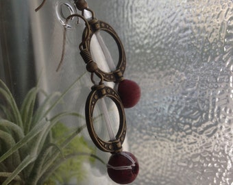 Dainty threaded art nouveau earrings