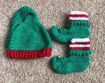 Elf booties and Hat- baby