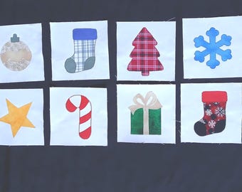 Handmade applique Quilt Blocks -unfinished-Holiday