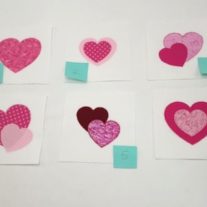 Handmade applique Quilt Blocks -unfinished-hearts