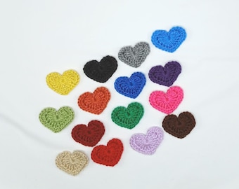 Crochet Hearts 1 inch-Set of 20