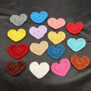 Crochet Hearts 2 inches-Set of 15