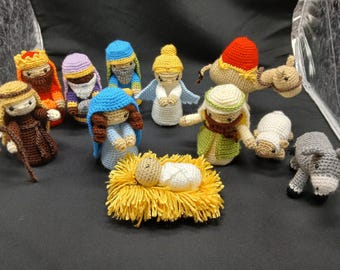 Crocheted Nativity Set-12 pieces
