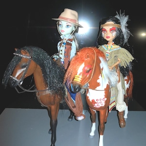 Monster High Doll(s) + (Barbie)Horse Riding Set Themes: Rainbow UNICORN / Cowboy